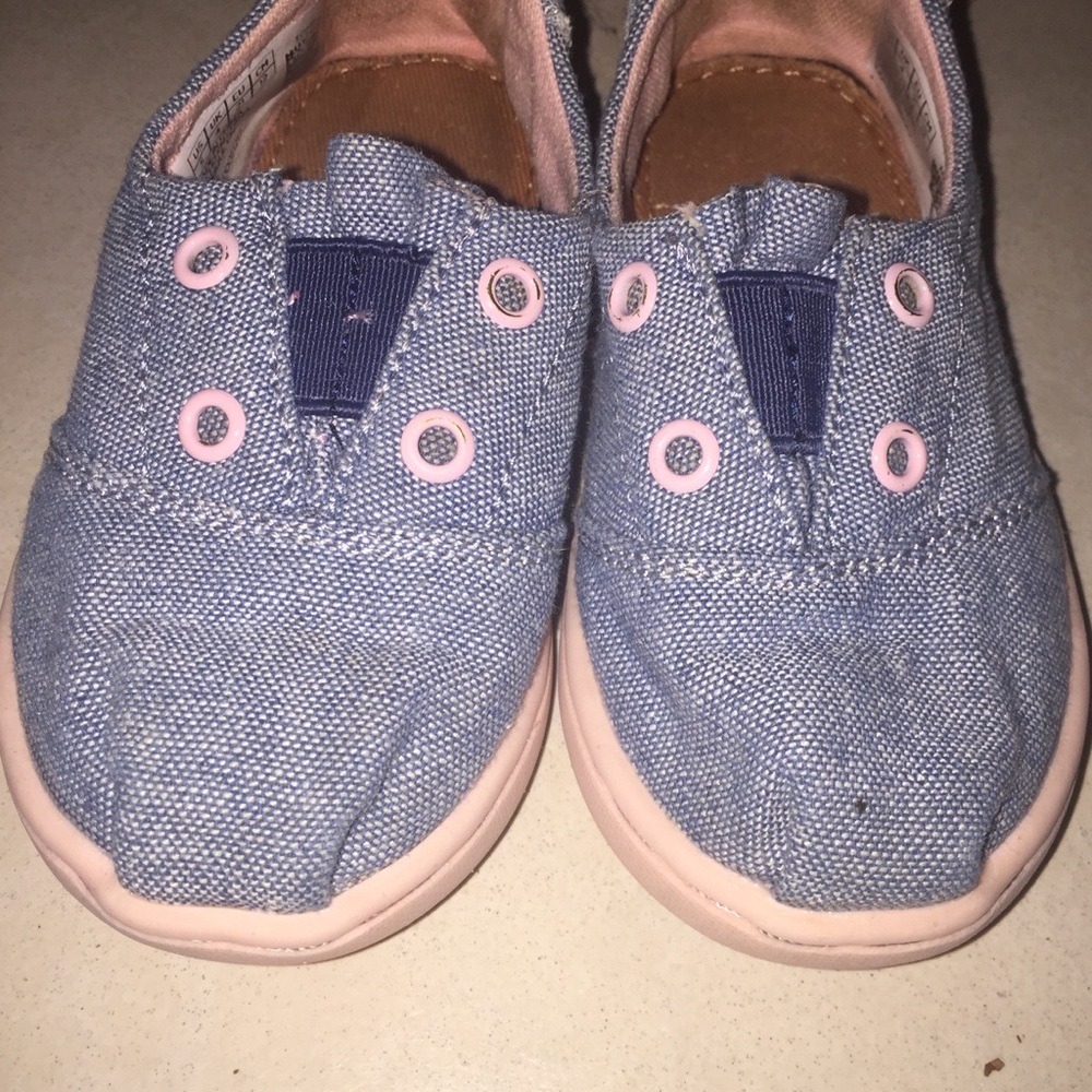 Chambray and Pink Toms